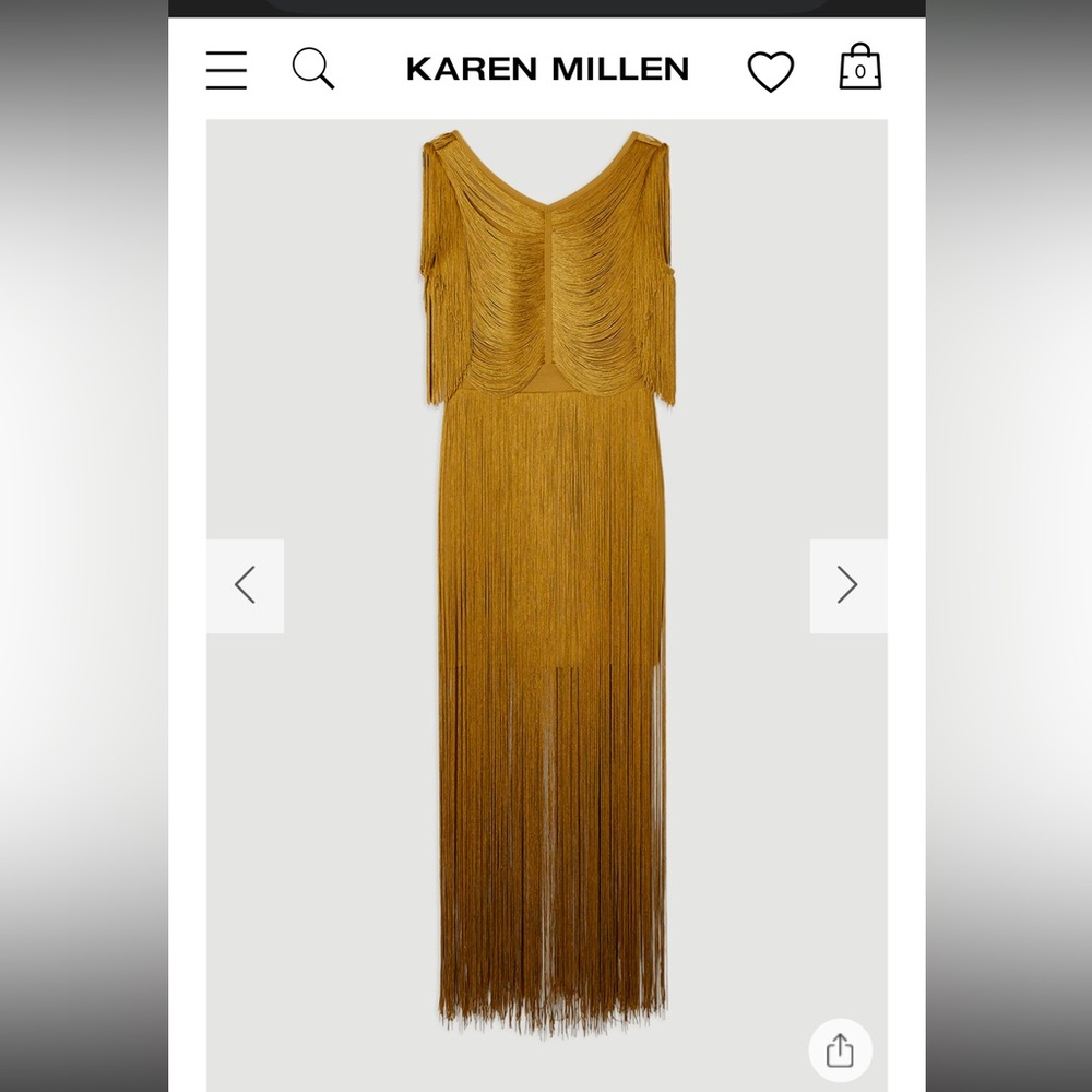 Karen Millen Gold Fringe Dress - Picture 3 of 3